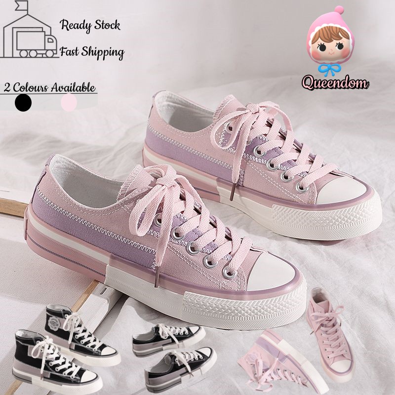 [Hot Sale] Size35-40 2023 Kasut Kanvas Baru Wanita Korea Ulzzang Sneakers Pelajar Semua Pertandingan Ins Bintang Daizi Trend Atas Rendah/2023 New Canvas Shoes Female Korean Version Ulzzang Board Shoes Students Hundred Take Ins Star Dai Purple Low Help Tid