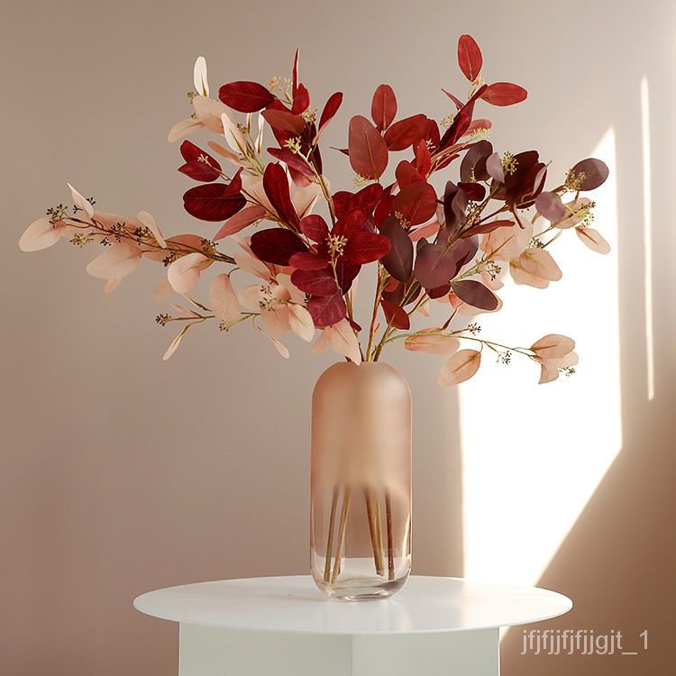 Get gifts/NewMorandi Colorful Eucalyptus Leaves Simulation Plant Ornamental Flower Flower Arrangement Vase Living Room