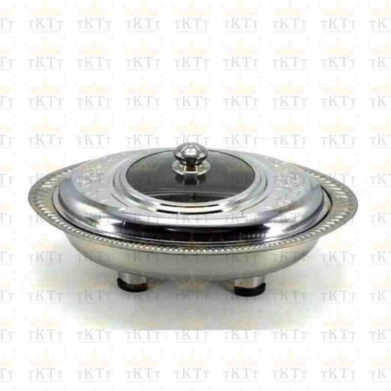 41x28 OVAL Embossed Stainless Steel Buffet Set Catering Serving Tray Food Pan Warmer Bekas Lauk Katering Serbaguna Bujur