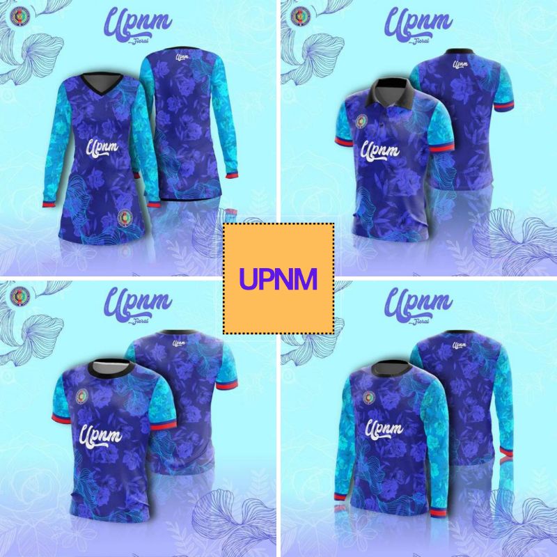 JERSI UPNM FLORAL EDITION untuk student alumni dan staff collar short sleeve long sleeve dan muslimah