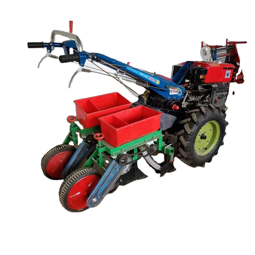 Get 10% coupon+a gift】QMFarm machinery walking tractor with corn planter soybean seeder with fertilizing machine 24SZ