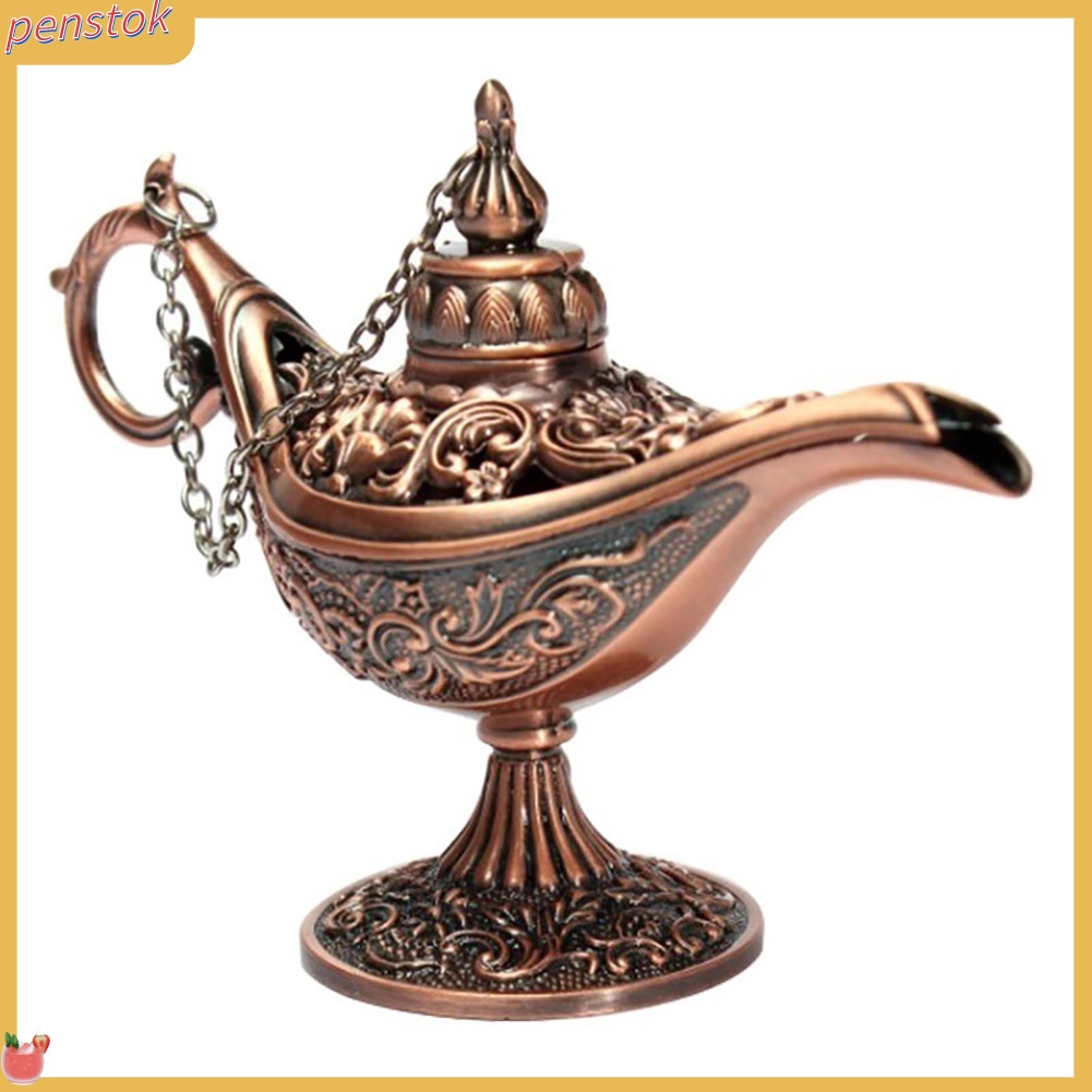 Vintage Aladdin Lamp Tea Pot Zinc Alloy Office Home Desktop Decor Collection