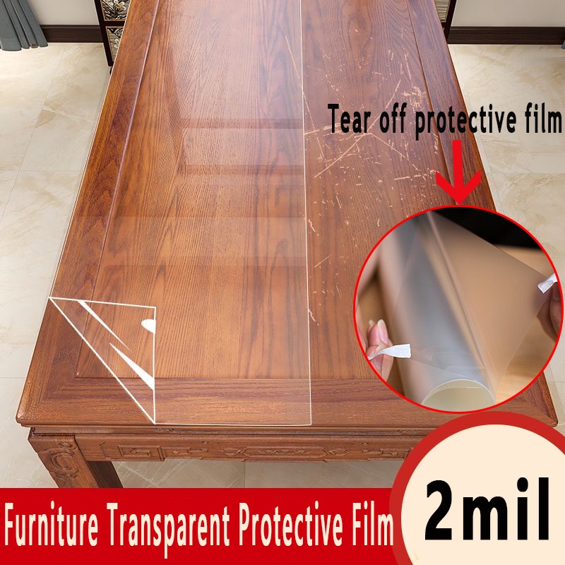 【Custom size】Transparent Glossy Wooden Furniture Film Marble Solid Wood Desktop Protective Film Baking Table Tabletop Stickers