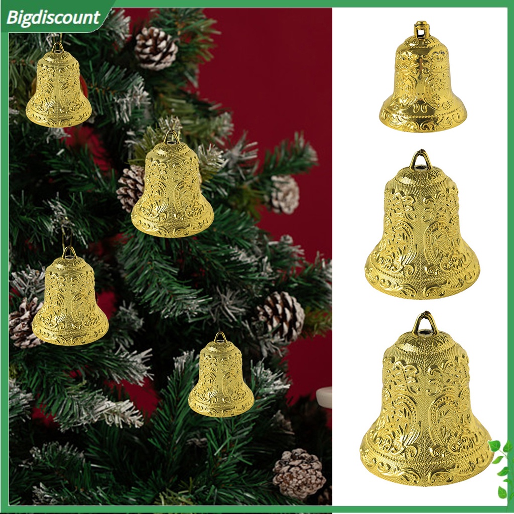 6/8/10cm Portable Christmas Tree Bell Party Decor Electroplating Plastic Bell Christmas Ornament with Hanging Hole