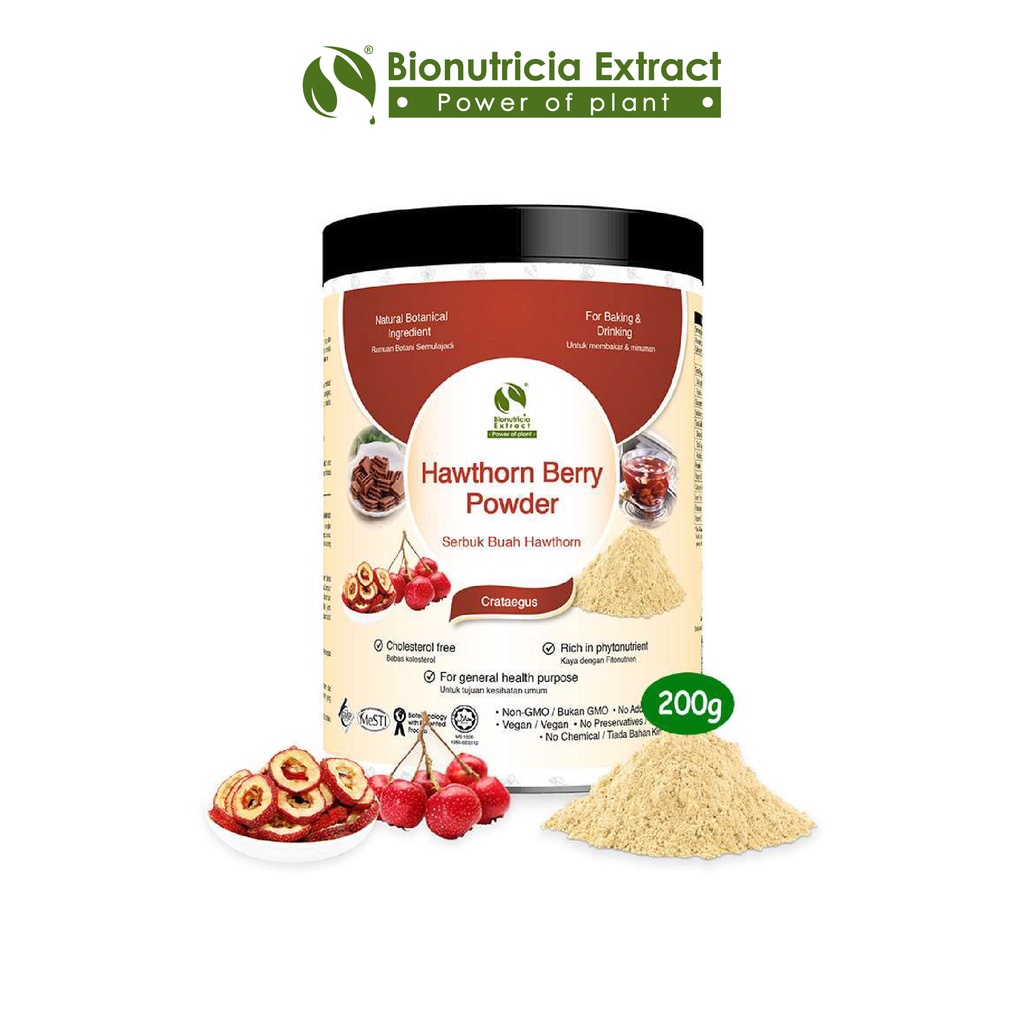 Hawthorn Berry Extract Powder (200g) 100% Natural Ingredient | Prevent Hair Loss, Improve Digestion | Mix/Blend in water