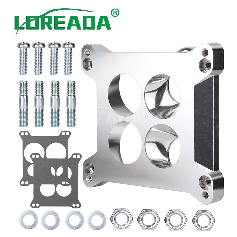 Aluminum Carburetor Adapter Plate Edelbrock 2696 Four Hole Square-Bore to Square-Bore Adaptador de carburador Individual