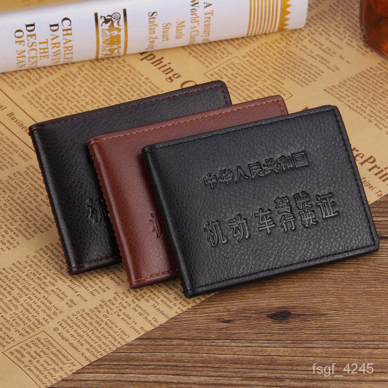 ✅Model611 Hot Sale Card Holder Oil Edge Vehicle Licence Driving License Cover Two-in-One Driving License Driving License