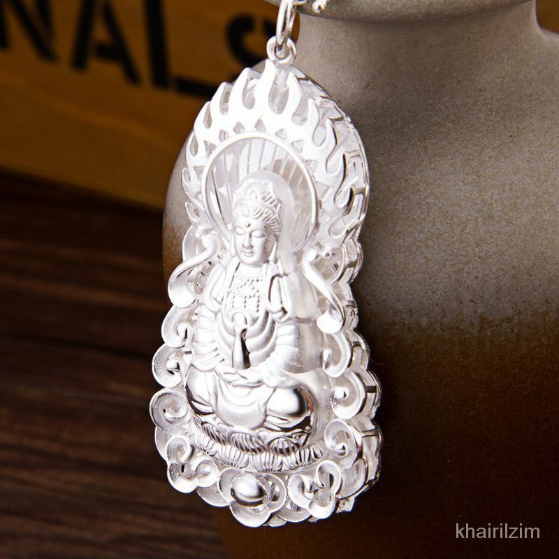 QM Consecrated Avalokitesvara pendantS990Silver Couple Pendant Stylish Pendant Handmade Foot Silver Guanyin Pendant IDS