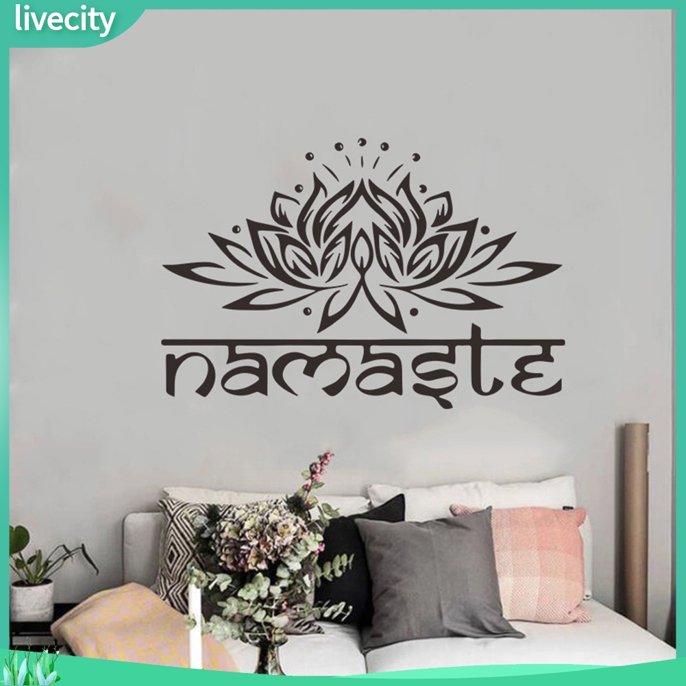 {livecity} Indian Namaste Lotus Wall Sticker Living Room Background Decal Mural Home Decor