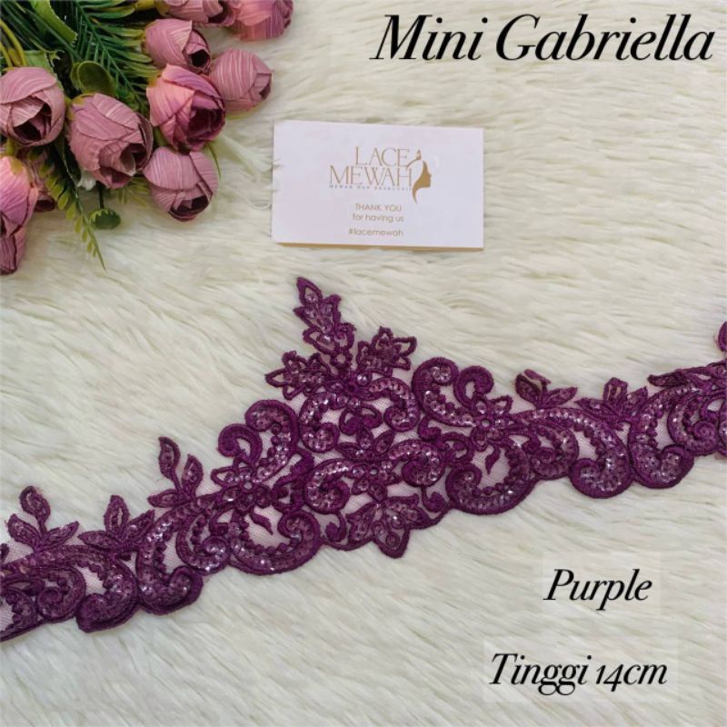 READYSTOK LACE 14 CM MINI GABRIELLA BORDER LACE PENGANTIN BAJU KURUNG MODEN PAHANG TINGGI & MURAH JUBAH TUNANG RAYA