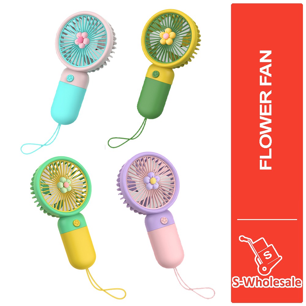 S_Wholesale Strong Wind Kipas Pegang USB Charge Cute Flower Safe Portable Rechargeable Mini Fan USB Mini Wind Power