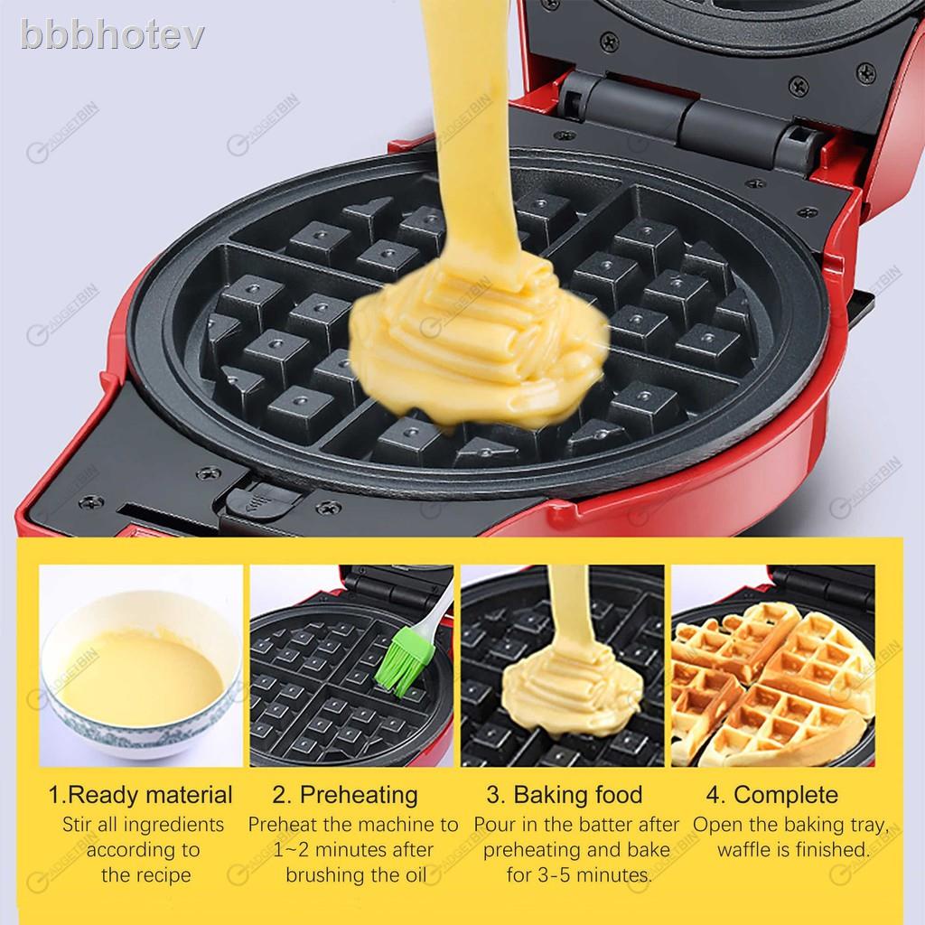 {stock}☍┇20 CM Bigger Size 1200W Waffle Maker Machine Electric Non-Stick Waffle Maker DIY Cake Baking Breakfast Machine