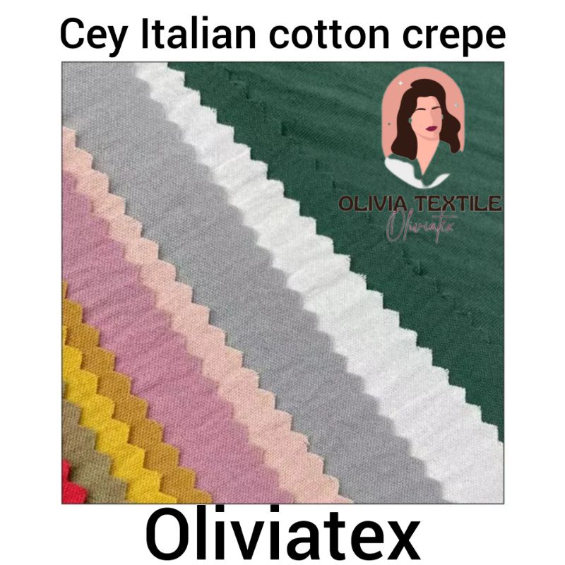 KAIN PASANG' CEY ITALIAN CREPE COTTON PLAIN (CRUMPLED) BIDANG 60"0.5M (high quality)