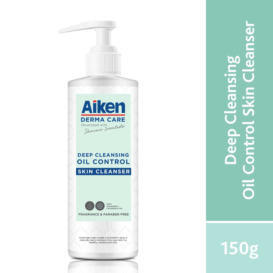 Aiken Derma Care Deep Cleansing Oil Control Skin Cleanser 150g | For face & body |Ceramide | Unclog pores |Control sebum