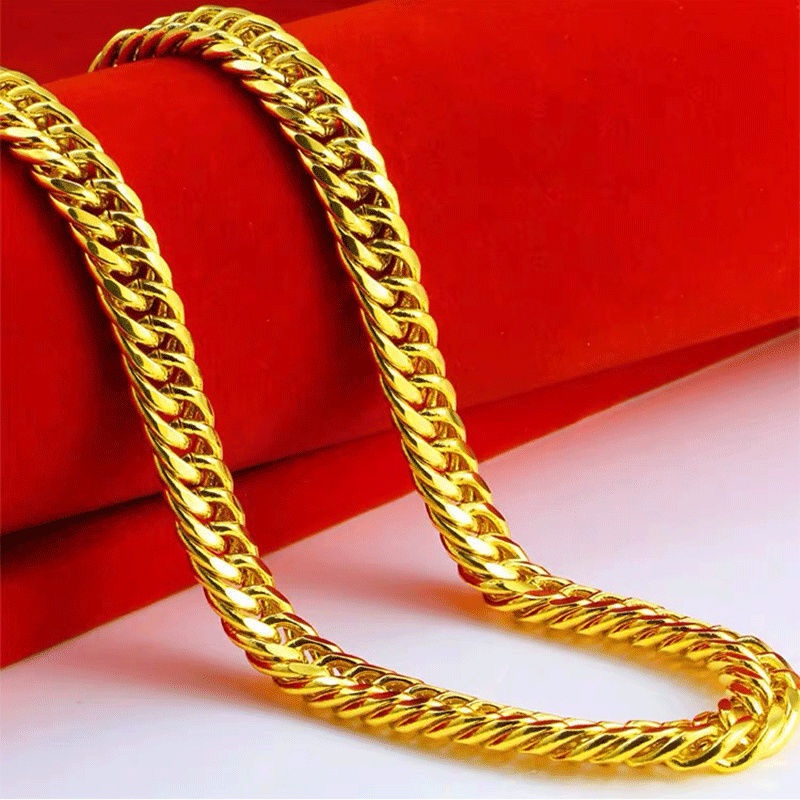 Vietnam Sand Gold Large Gold Chain Plating Yellow Sand Gold Necklace Fake Gold N越南沙金大金链镀黄沙金项链假金项链男士首饰品大金链23.9.16