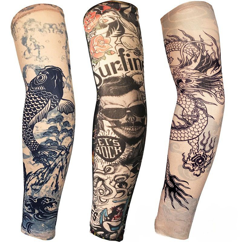 Ice Silk Anti UV Protection Tattoo Arm Hand Sleeves Handsock Outdoor Sport Riding Sutera Ais Tatu Sarung Lengan 刺青纹身冰丝袖套