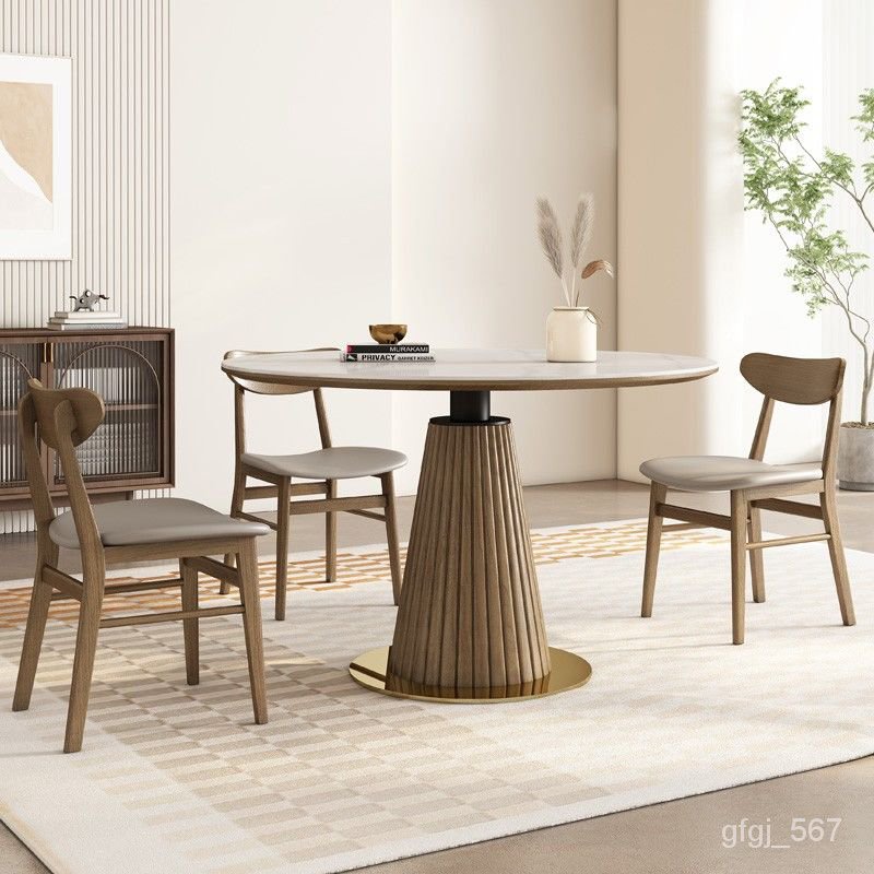 HY-D Nordic Solid Wood round Table Modern Minimalist Designer Household Small Apartment round Dining Table4Dining Table 