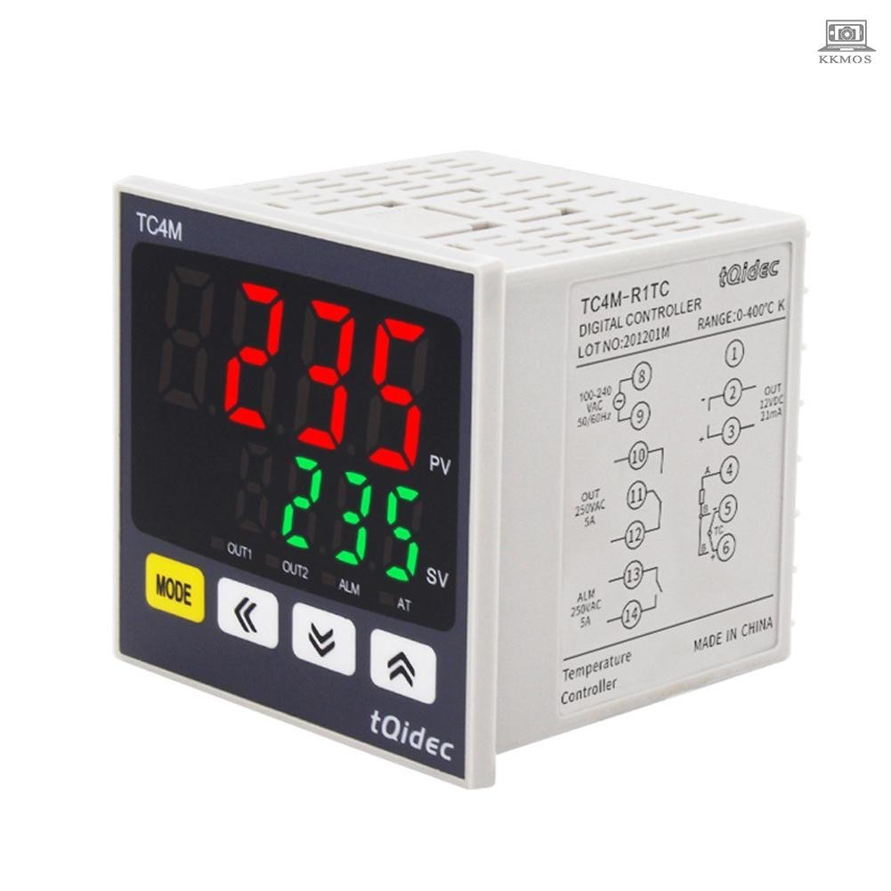 0~400℃ Adjustable Intelligent Precise Temperature Controller Digital Display Relay Solid State SSR Output Over Temperature Alarm Oven Industrial Equipment Multi-function Temperature Controller Tolomall