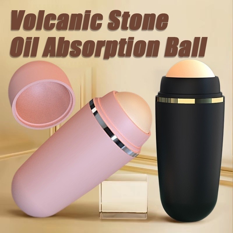 Face Oil Absorbing Roller Natural Volcanic Stone Oil Absorber T-zone Oil Removing Rolling Stick Ball