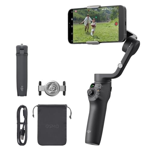 DJI Gimbal Osmo Mobile 6 Slate Gray [Domestic Genuine Product] Feature Upgrade 3-Axis Smartphone Gimbal Tracking Function Remote Control with Watch Built-in Extension Rod Portability & Foldable Design Gimbal for Android & iPhone Vlog Stabilizer YouTube &