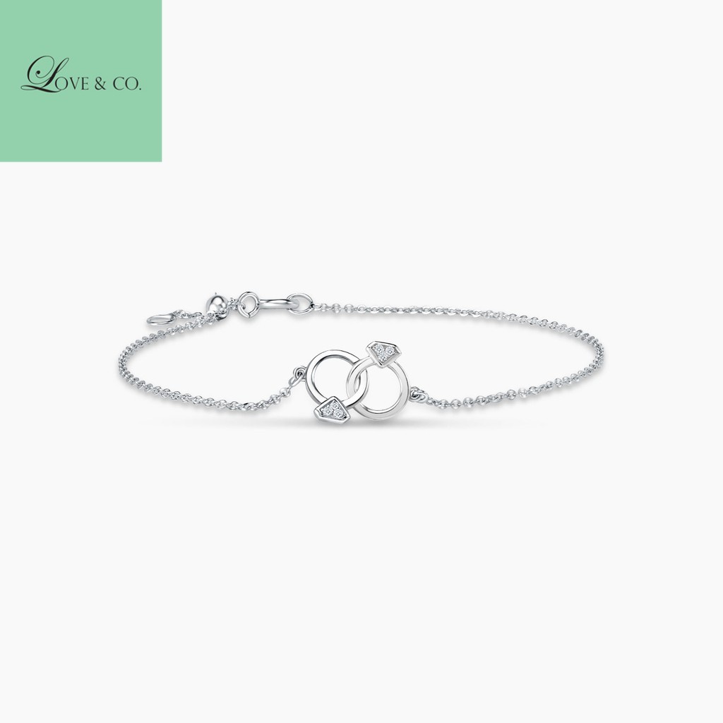 Love & Co. LVC Charmes Mini Ring Diamond Bracelet in White Gold