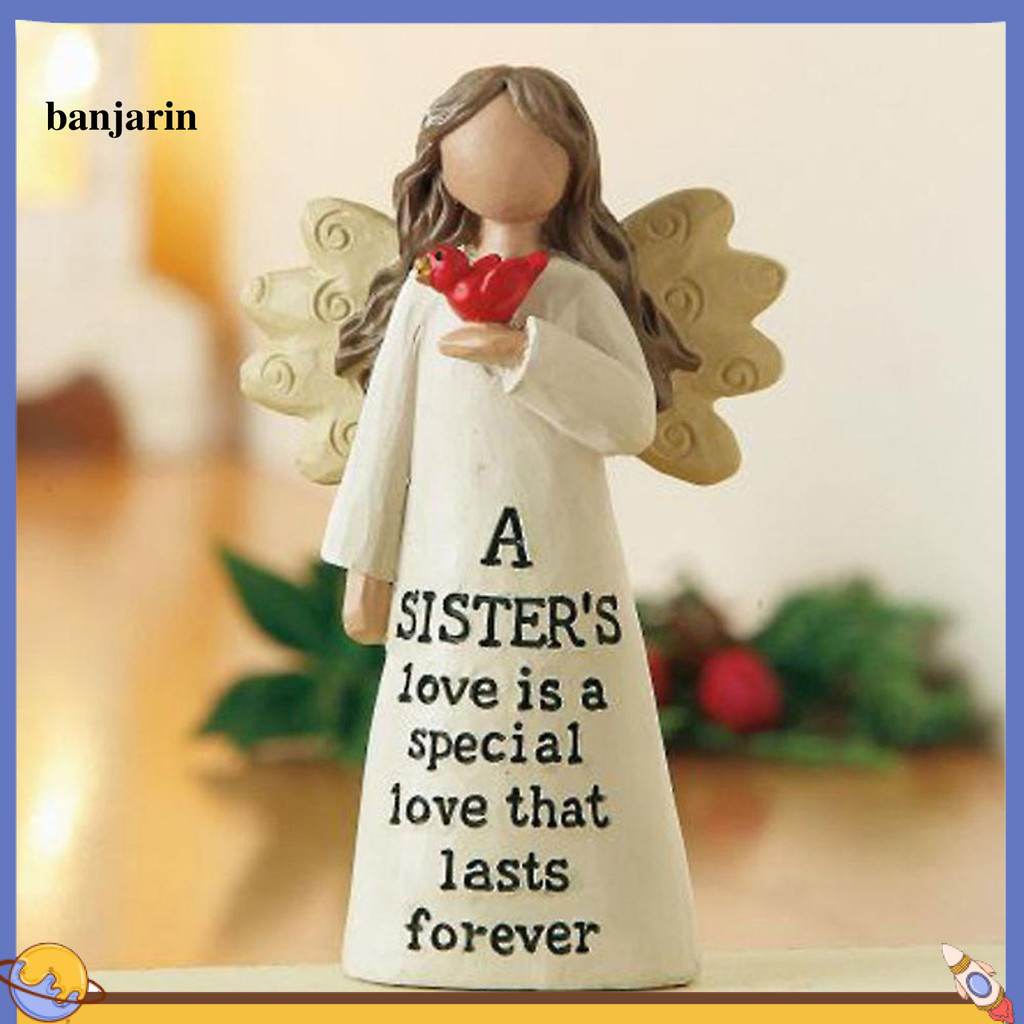 Banjarin Friendship Angel Ornament High-quality Resin Ornament Handcrafted Friendship Angel Statue for Home Decor Exquisite Resin Sculpture Southeast Asian Buyers' Favorite