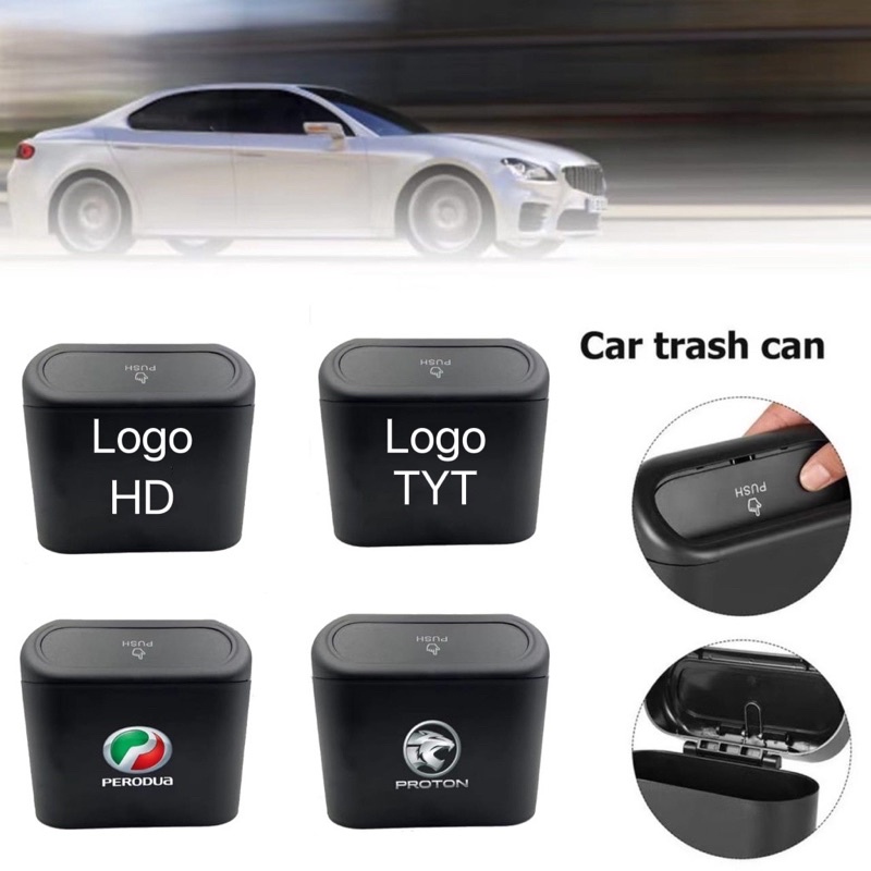 Universal Car Trash Can Garbage Flip Lid Dustbin Organizer Auto Accessories Tong Sampah Kereta Myvi Axia Viva Alza saga