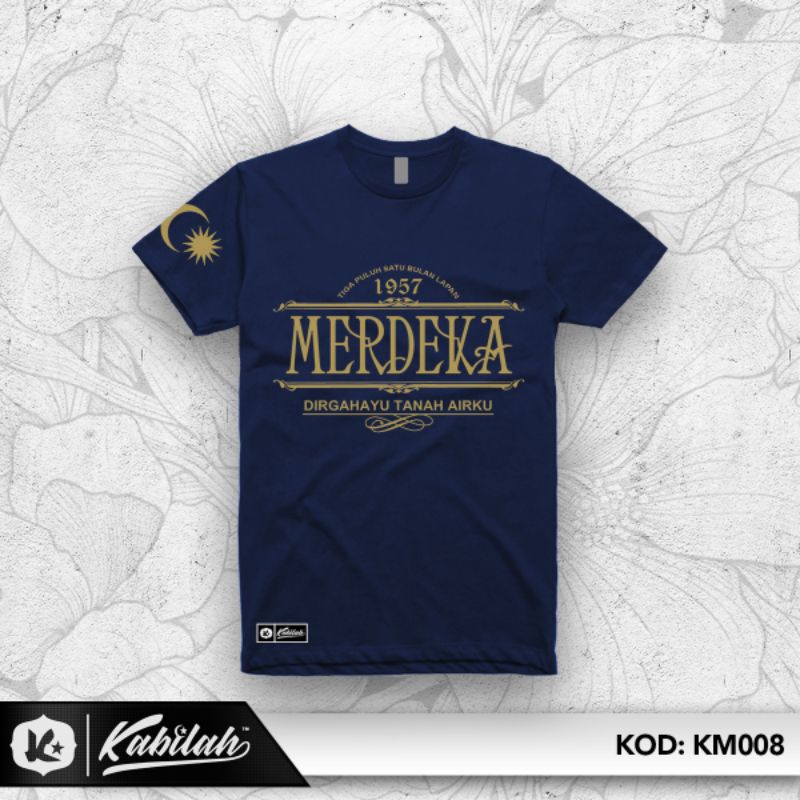 (KM008) MERDEKA DIRGAHAYU TANAH AIRKU // T-shirt Cotton, Jersey, Short & Long Sleeve, Baju Malaysia Patriotik | KABILAH™