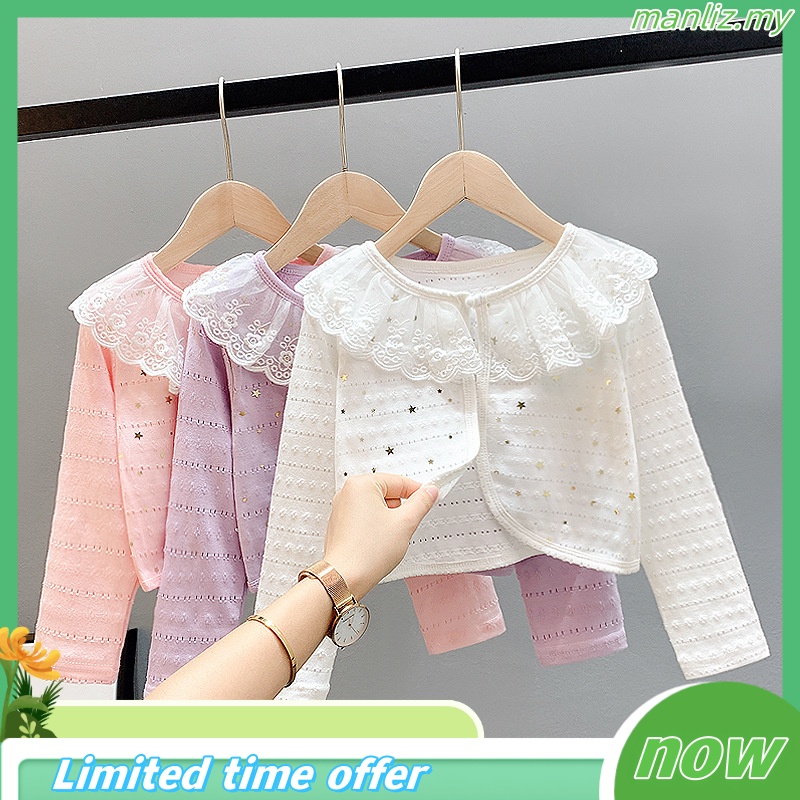 4-9 Years Girls Shawl Spring And Summer Outer Tops Childrens Sun Protection Clothing Autumn Air-conditioning Shirts