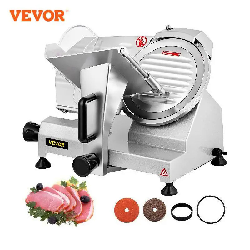 VEVOR 8 Inch Blade Electric Food Slicer Grinder Home Meat Slicer Machine Commercial Deli Meat Cheese Beef Mutton Turkey 