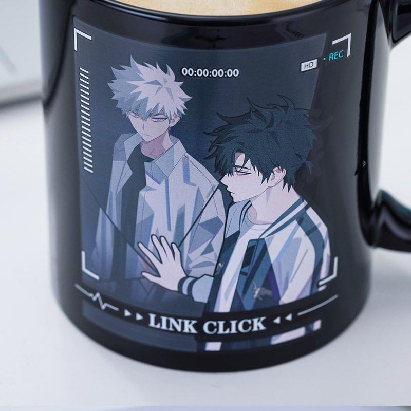 Link Click Charles Lucas Jo Emma Time Agent Water Cup Lucky Stone Genuine Co-Branded National Anime Merchandise Luguangcheng Hour Color-Changing Mug