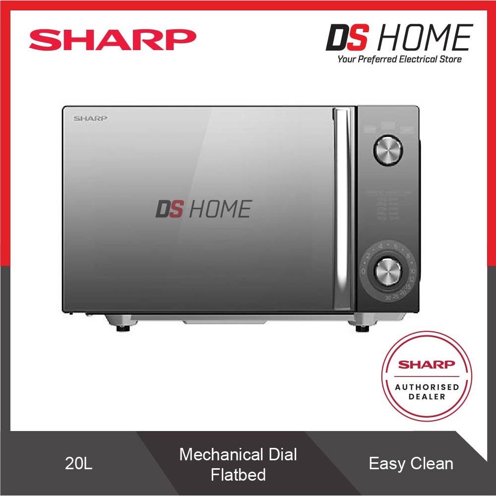 SHARP R2121FGK MICROWAVE OVEN 20L MECHANICAL DIAL FLATBED GREY