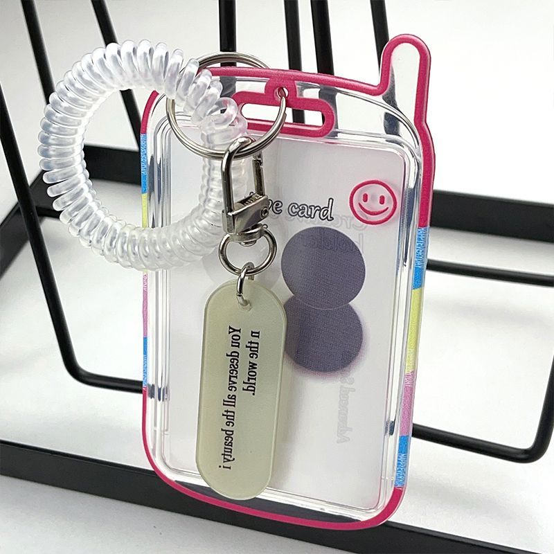 KY/ Mini Truck Access Card Cover Transparent Case School Card ID Card Bus Meal Card Badge Card Holder Keychain Cellular