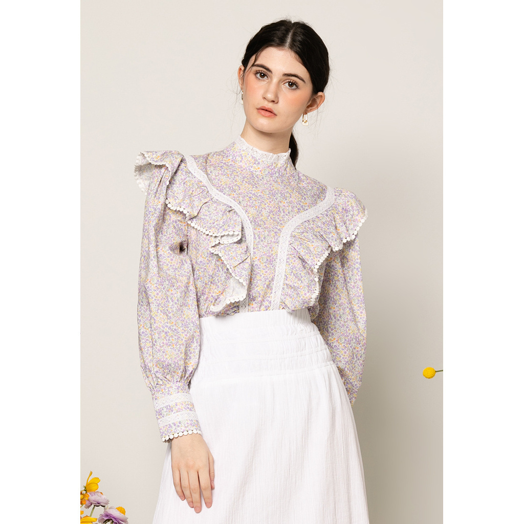 Lubna - Floral Printed Frills Top