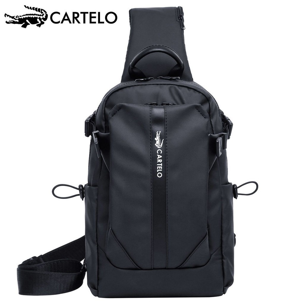 AT/Cartelo Crocodile Unisex Shoulder Bag Casual Trendy Crossbody Bag Water Repellent Travel Multifunctional Chest Bag S