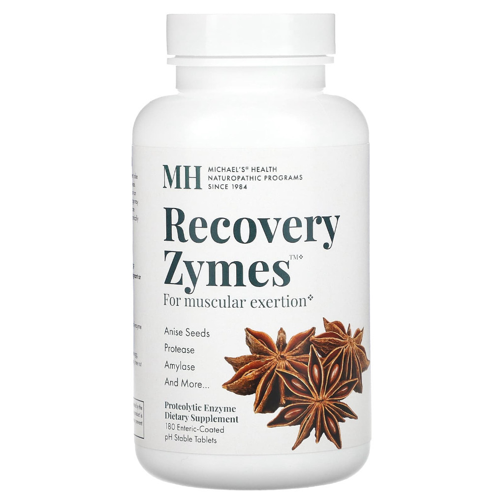 ✅READY STOCK✅ Michael's Naturopathic, Recovery Zymes, 180 Enteric-Coated pH Stable Tablets