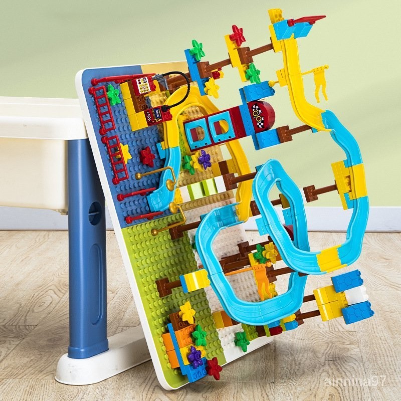 Get 7% coupon+gift】 for children and babies0-1-2-3Year-Old Puzzle Toy Drawing Board Sand Basin Assembling Building Table