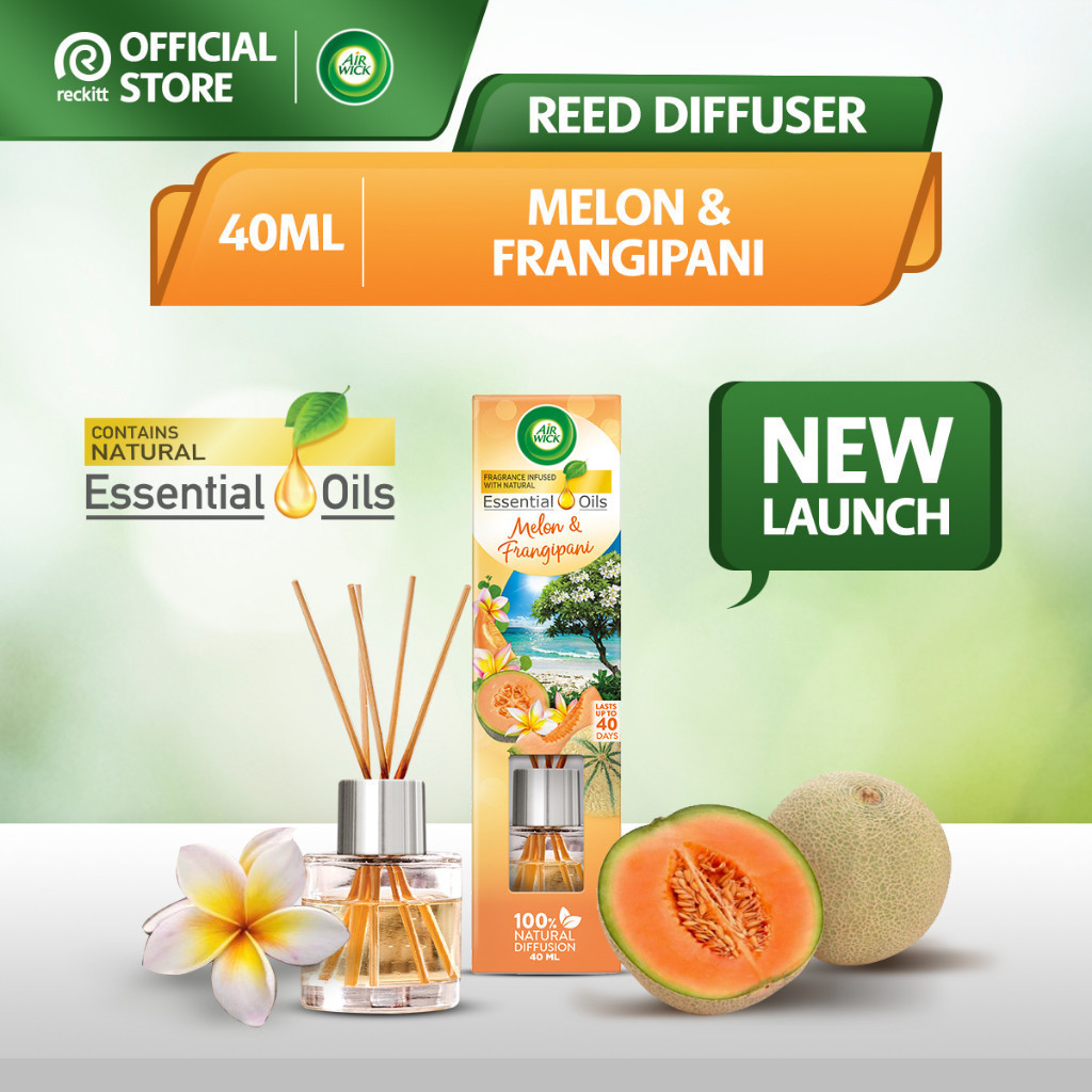 Air Wick Aromatheraphy Essential Oils Reed Diffuser - Melon/Frangipani (40ml)