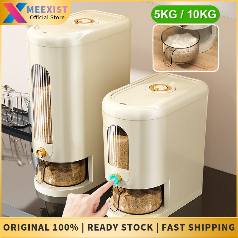 Rice Storage Container Visualization Rice Dispenser  Bekas Beras 5kg/10kg Rice Storage Airtight Container Food Storage米桶