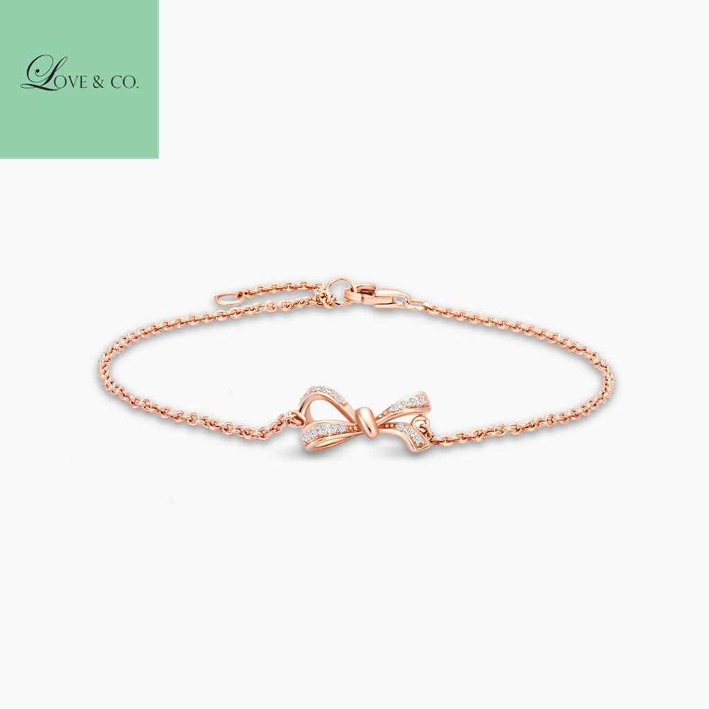 Love & Co. LVC Noeud Diamond Bracelet in Rose Gold