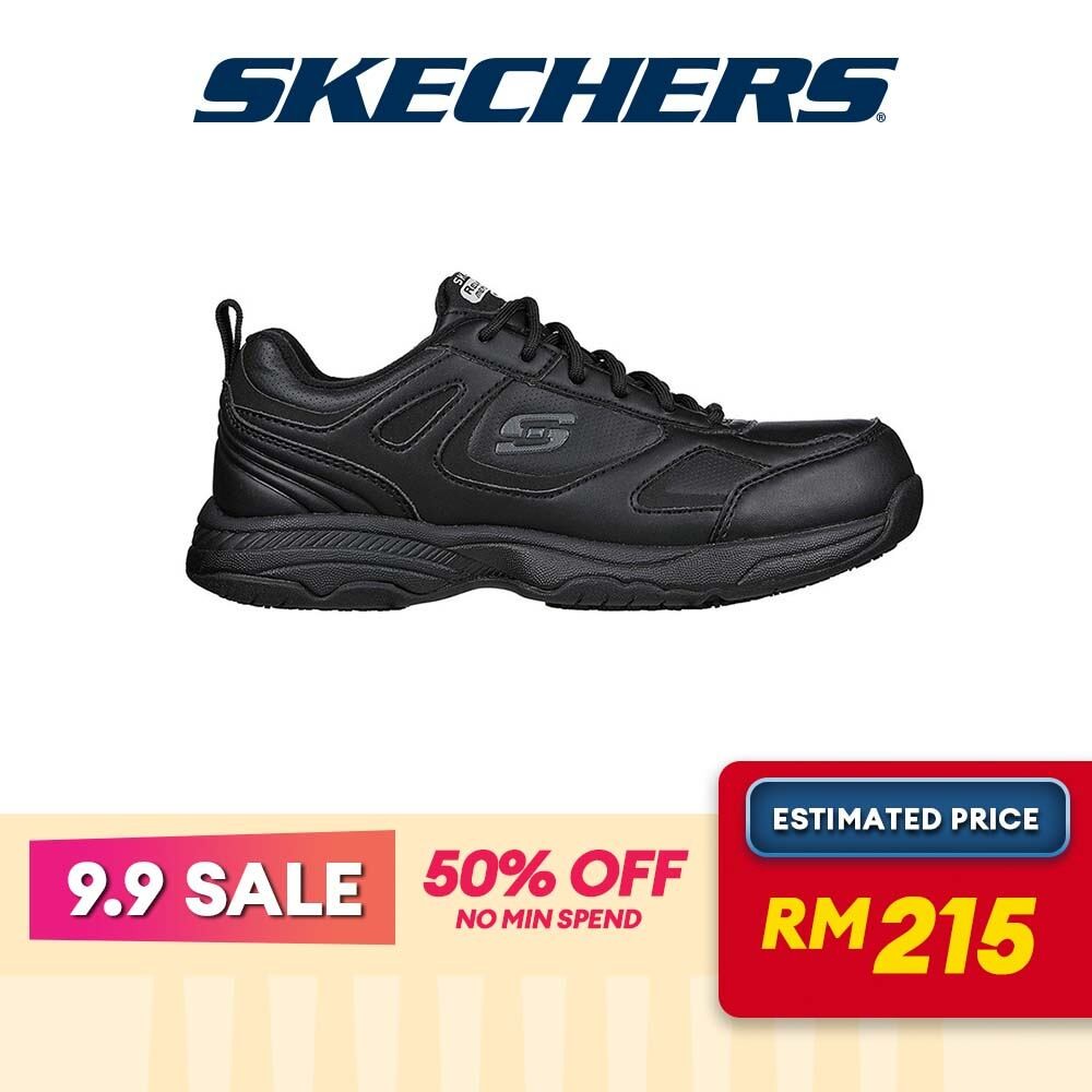 Skechers Men Work Dighton Slip Resistant Shoes - 77111W-BLK Lelaki