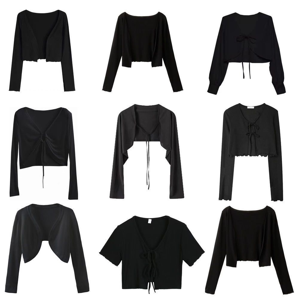 Crop Jackets Women Casual Long-sleeve Sunscreen Thin Elegant Lace-up Korean Style Fashion Jacket Office Lady Pure All-match ready stock