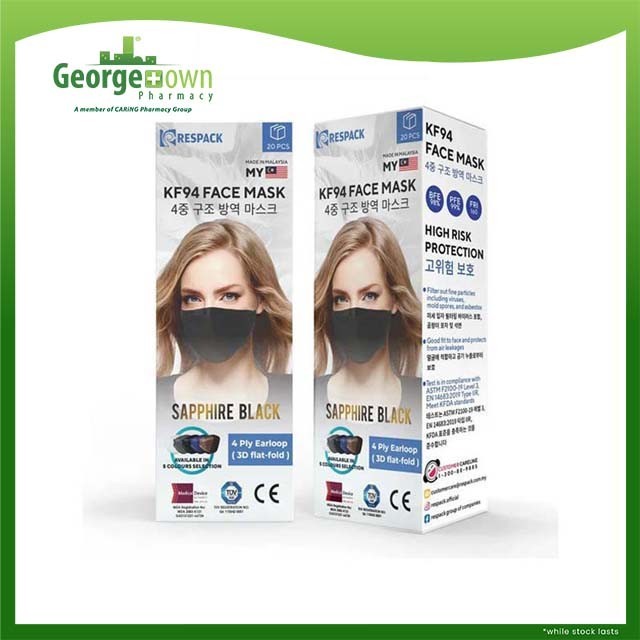 RESPACK KF94 FACE MASK BLACK 20S [Georgetown Wellings Pharmacy]