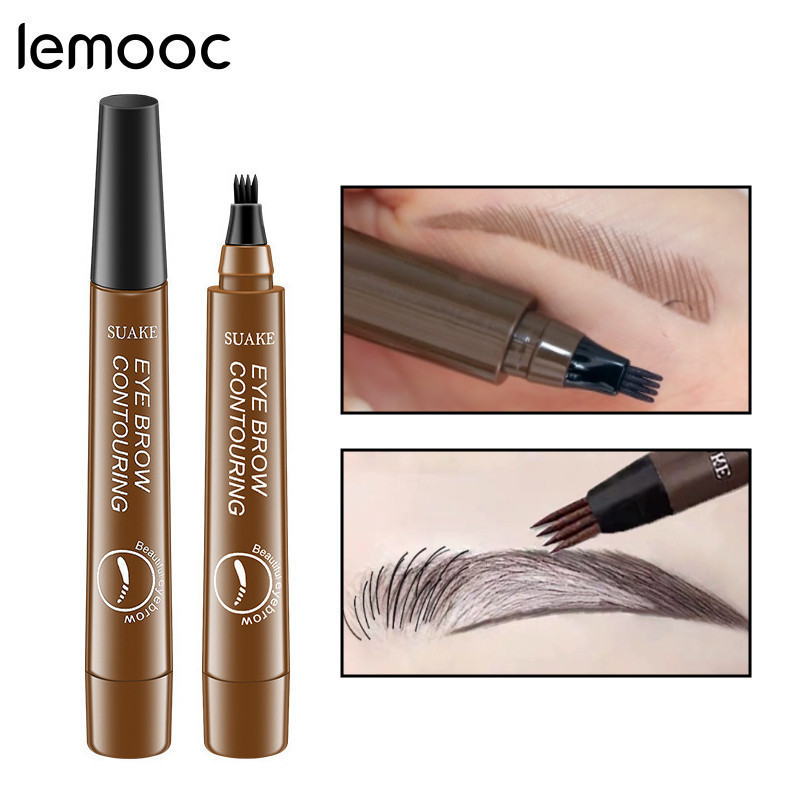 Eyebrow Pencil 4 Tip Liquid Brow Tattoo Pen Makeup Pen Waterproof Cosmetic EyeBrow Liner