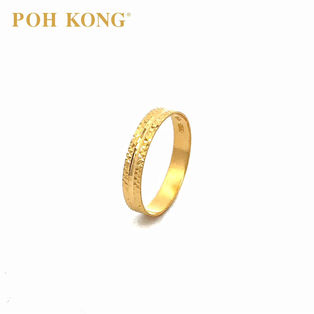 POH KONG 916/22K Gold Wedder Grain Ring