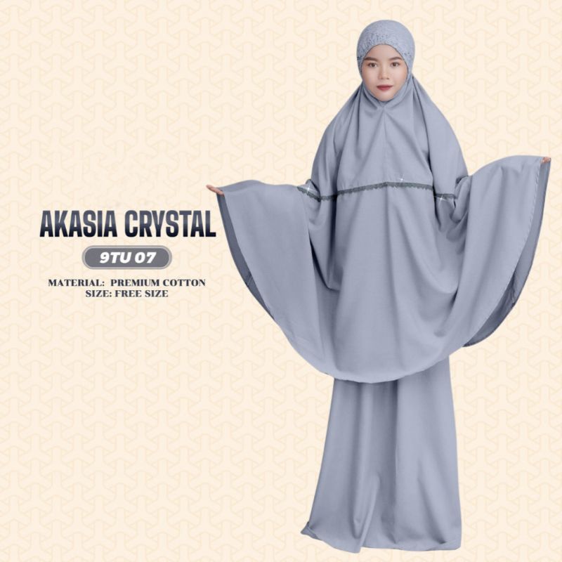 Telekung Cooling Cotton Akasia Crystal Collection Free woven bag