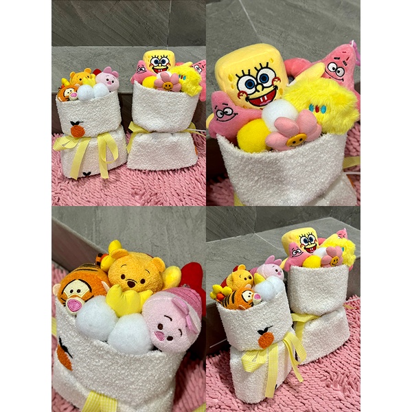 Plush doll cartoon doll bouquet handcrafted bouquet fragrant elegant flower gift box surprise gift手工创意毛绒玩偶花公仔花礼物