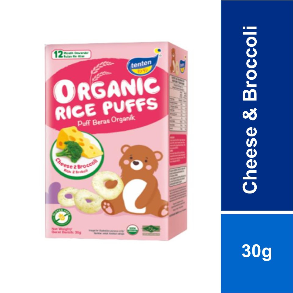 Tenten organic rice puffs-Cheese&broccoli 30g