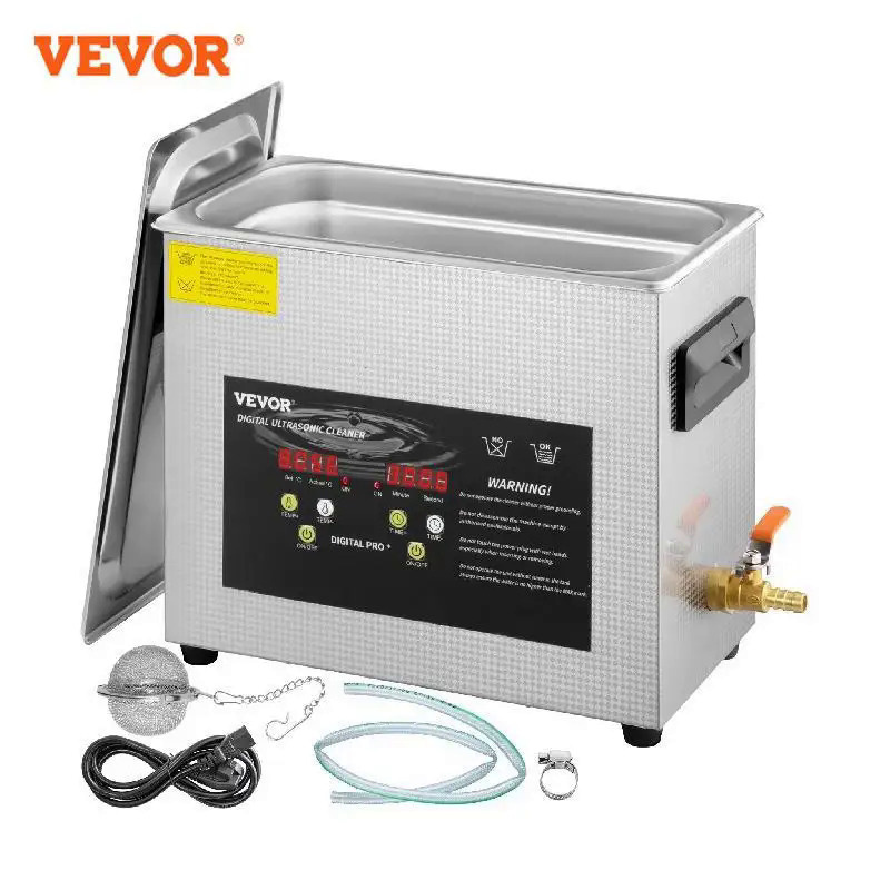 VEVOR 2L 3L 6L 10L 15L Ultrasonic Cleaner 40KHz Powerful Transducer Mini Portable Washing Machine Ultrasound Dishwasher 