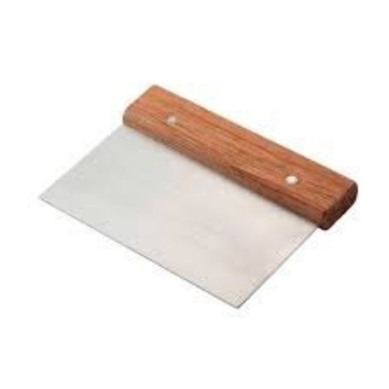 Scraper Wood Handle Stainless steel Cutter Wooden Handle Cake Cutter Slice Bread Blade Pastry Spatulas Cutter Kitchen